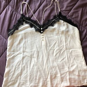 White and black sexy lace top